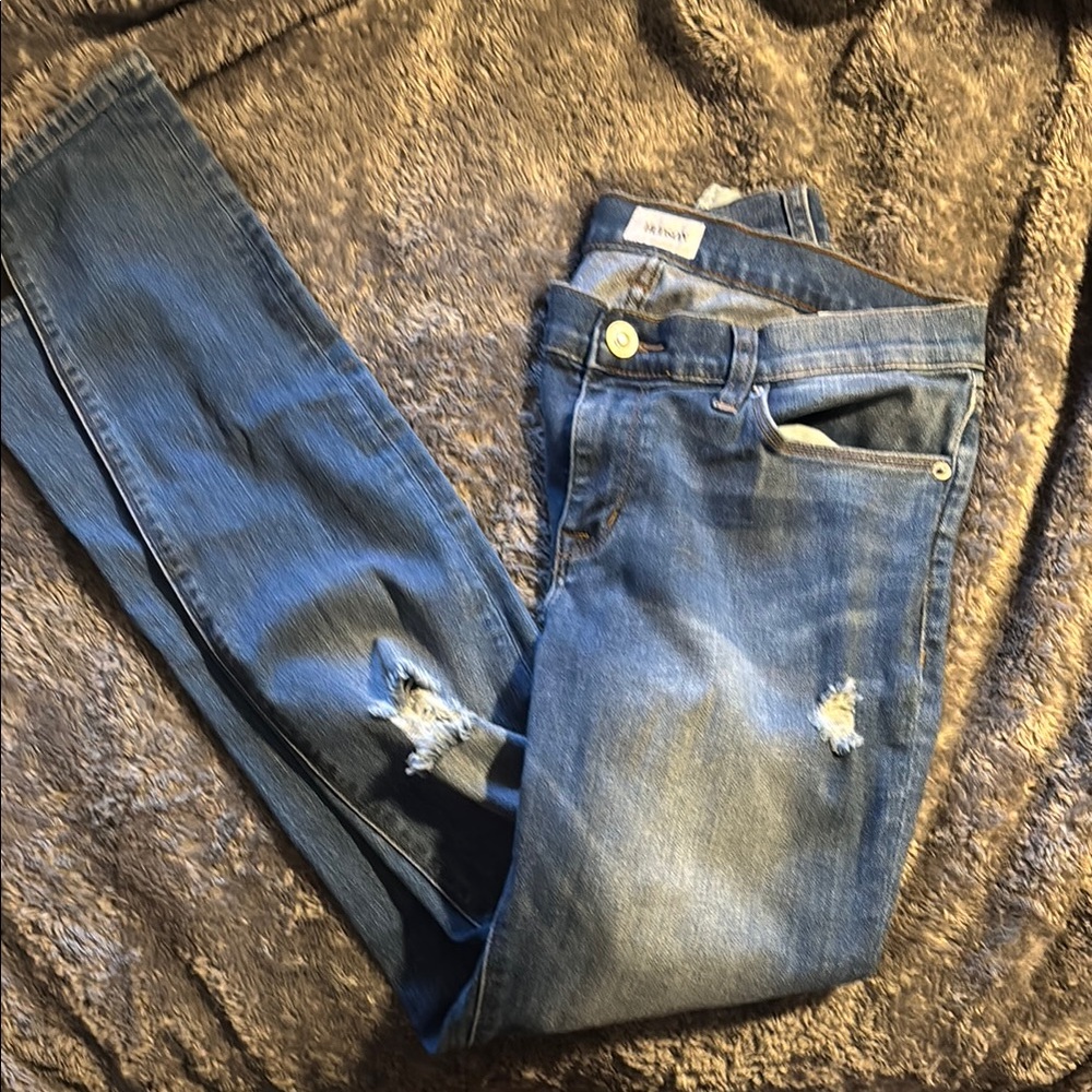 Hudson Jeans Blue Boyfriend Distressed Denim